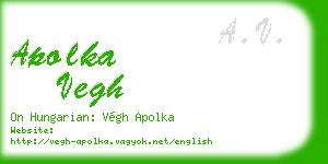 apolka vegh business card