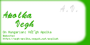 apolka vegh business card